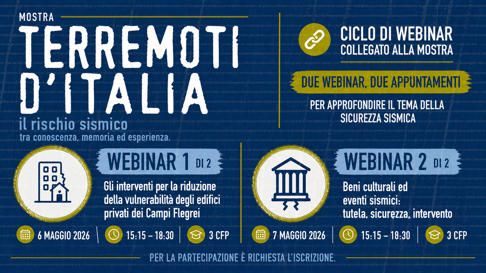 Mostra Terremoti d’Italia: al via i webinar della Fondazione Inarcassa su prevenzione sismica e patrimonio