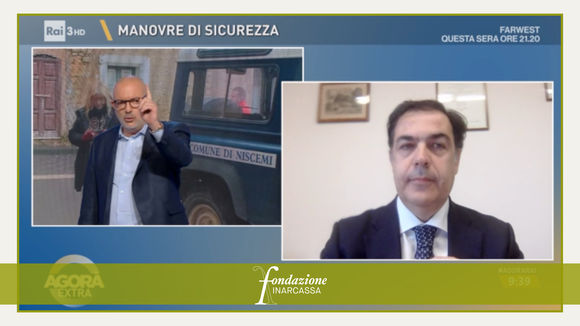 Frana di Niscemi: il Presidente della Fondazione Inarcassa De Maio ad Agorà su Rai 3