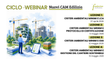 Nuovi CAM Edilizia: al via il ciclo di webinar della Fondazione Inarcassa su progettazione sostenibile e appalti pubblici